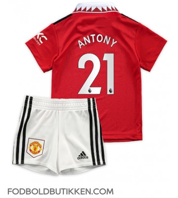 Manchester United Antony #21 Hjemmebanetrøje Børn 2022-23 Kortærmet (+ Korte bukser)